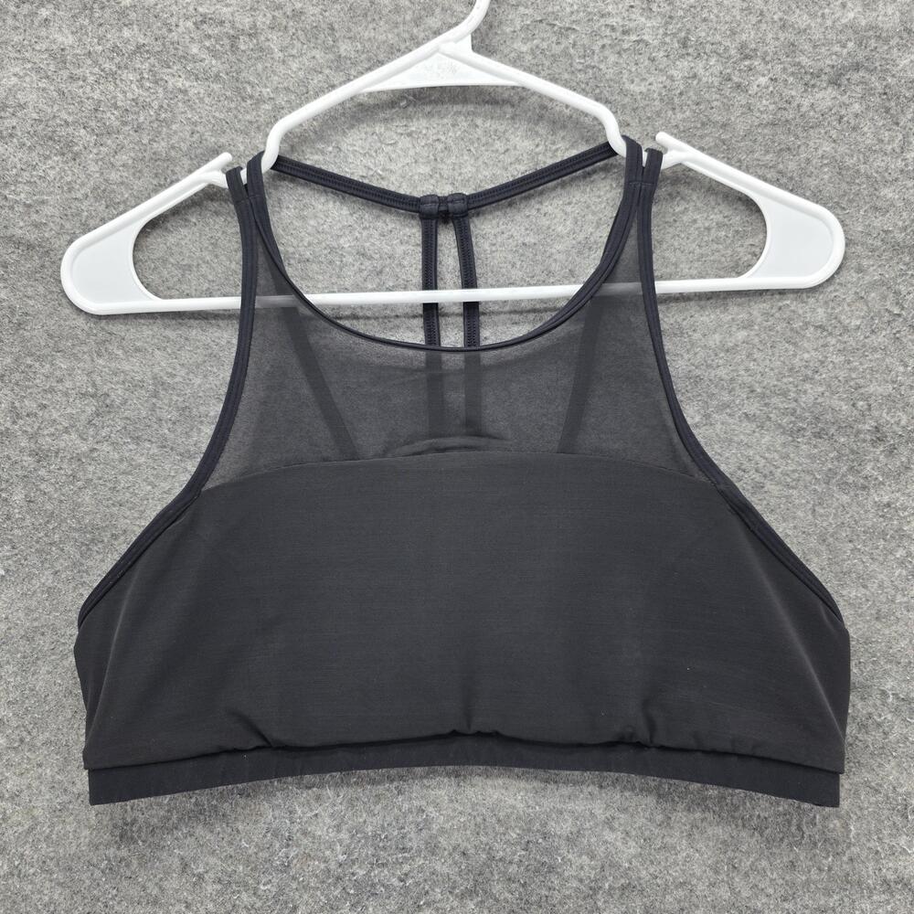 Lululemon Sports Bra Womens 10 Black Racerback Mesh Inserts Lightweight Stretch
